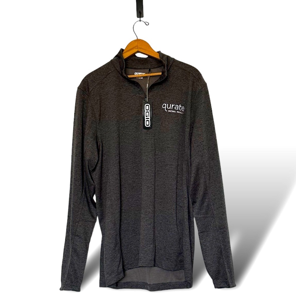 NWT Ogio Pullover 1/4 Zip Qurate Retail Logo Jacket Men's Xl Gray Golf Casual